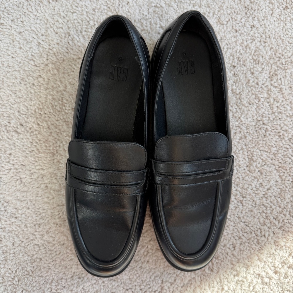 GAP Classic Black Vegan Leather Loafers